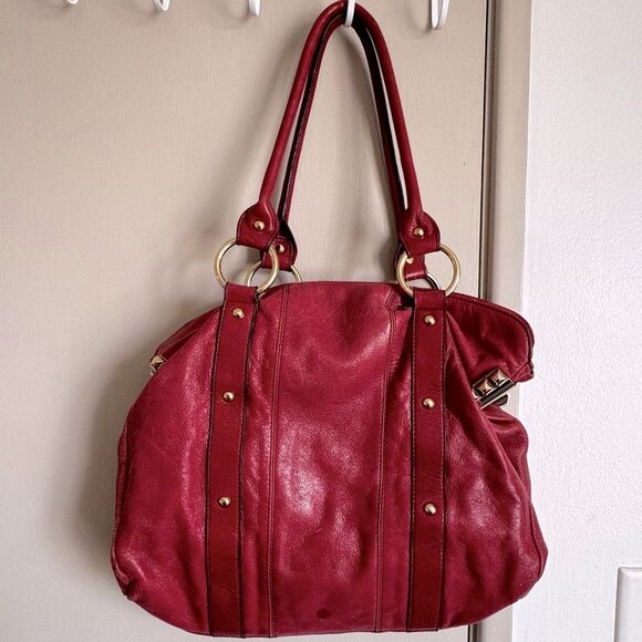 Vintage Betsey Johnson y2k Red Gold Large Hobo Bag - Picture 4 of 7